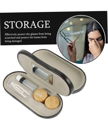 Buy Sewoart 1 Set Versatile Glasses Case | Travel Size PU Leather Showcase for Glasses & Colored Contacts | Includes Mirror | 15.8x7.4cm - Buy Online on GoSupps.com