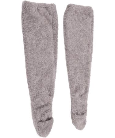 Over Knee Fuzzy Socks | Winter Sleeping Socks | Soft Thick Plush Leg Warmers - Gray - Buy Online on GoSupps.com