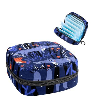 1 pack of women's bandages storage bags portable menstrual pad tampon zippering bag female menstruation first period bag for teenagers girls women wolf bird violet multi-colored 10