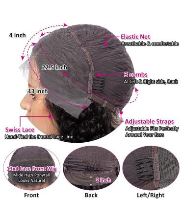 24 inch Deep Wave Lace Front Wig - Pre Plucked, 180% Density, Brazilian Virgin Human Hair - Buy Online on GoSupps.com