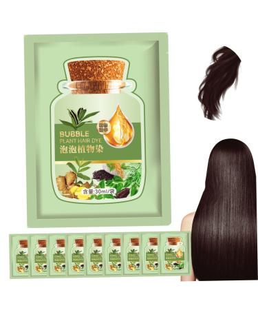 Hair Dye 10 PCS Natural Hair Dye Long-lasting Refreshing 30ml Bubble Hair Dye Plant Extract Bubble Hair Shampoo for Grey Hair Color Women Home Salons (Black Teal)