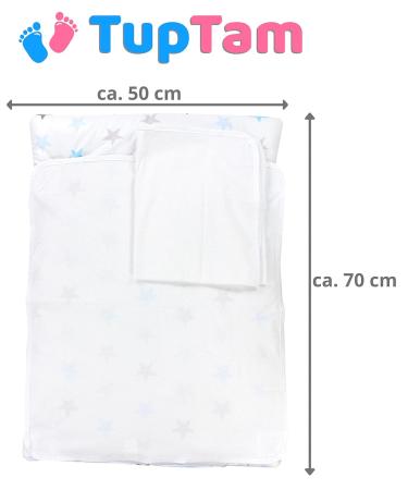 TupTam Baby Changing Mat with 2 Terry Cloth Covers - Stars Blue Gray 70 x 50 cm | International Shipping Available - Buy Online on GoSupps.com