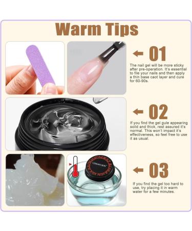  GZMAYUEN GZMAYUEN 3D Gel Nail Art Set - 2 Pcs Transparent White Solid Sculpture Builder Nail Extension Gel for Nail Construction - Buy Online on GoSupps.com