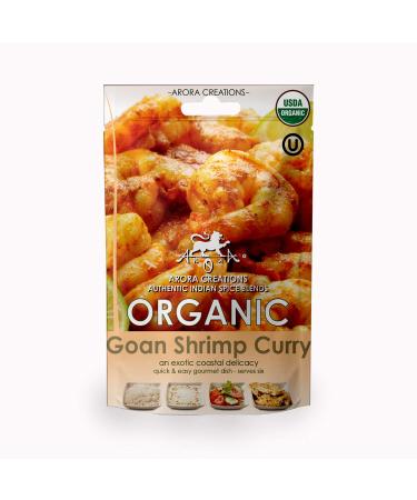 Vegan Organic Goan Shrimp Curry Indian Spice Blend - Arora Creations 0.9oz (6-Pack) | Gluten Free, Non-GMO, Low Sodium | Easy to Cook Indian At Home! Goan Shrimp Curry 0.9 Ounce (6-Pack)