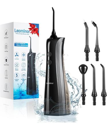 Leominor Water Dental Flosser for Teeth - 5 Modes Cordless Portable Water Teeth Cleaner IPX7 Waterproof Oral Irrigator Rechargeable Professional Flossing Cleaning Picks for Home Travel - Buy Online on GoSupps.com