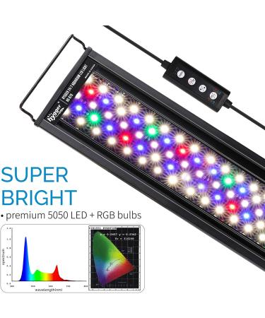 Hygger Advanced LED Aquarium Light | 24/7 Timer, Customizable 7 Color 5 Intensity Full Spectrum Light for 55-75 Gallon Fish Tank | 48-54 inches - Buy Online on GoSupps.com