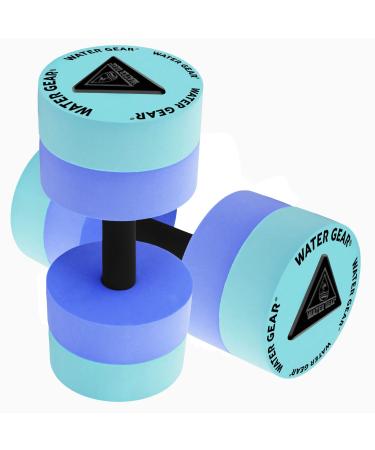 Water Gear Resistance Bells - Water Fitness and Pool Exercise - Intense Workout Without Added Stress - Easy on Joints BLUE/TEAL 120% Resistance