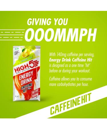 High5 Energy Hydration Drink Caffeine Hit Citrus 12 x 47g - Isotonic Mix with Carbohydrates & Electrolytes - Buy Online on GoSupps.com