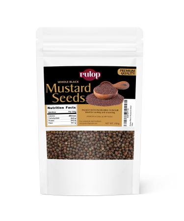 Rulop Black Mustard Seeds 200g Resealable Pouch To Maintain Freshness Brown Mustard Seeds For Cooking