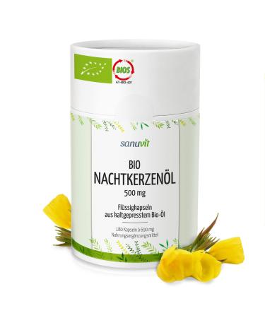 Sanuvit - organic night primrose oil 500 mg |180 capsules |rich in gamma-linolenic acid |High dose |High bioavailability and tolerance |Vegan |Made in Austria