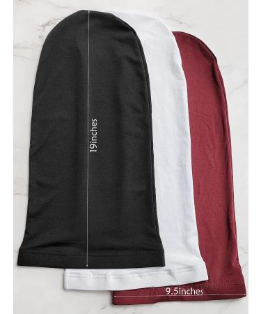 Dreadlock Sleep Caps for Long Dreads - Spandex Loc Bonnet in Black, White, and Burgundy - Jumbo Hair Covers for Women and Men - Buy Online on GoSupps.com
