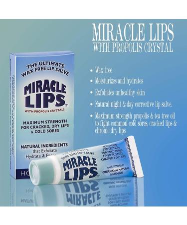 Holocuren Miracle Lips Salve Lip Balm with Propolis and Tea Tree Oil Includes Propolis Crystal Lip Scrub 2 Pack 0.66 oz - Buy Online on GoSupps.com