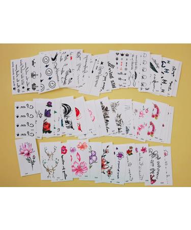 Floral Animal Temporary Tattoo Sticker Set - 60 Sheets, Fake Tattoos for Adults & Kids, Butterfly Swallow Design, Arm, Neck, Finger Decor - Buy Online on GoSupps.com