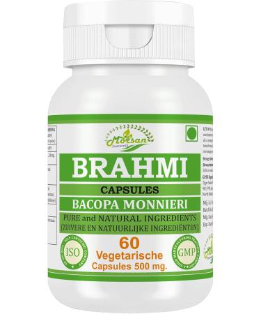 Morsan Nutraveda Brahmi Bacopa Monnieri Capsules 100 Pure & Natural Herbal Supplement Supports Memory Focus & Calmness Ayurvedic Wellness 4 - Buy Online on GoSupps.com