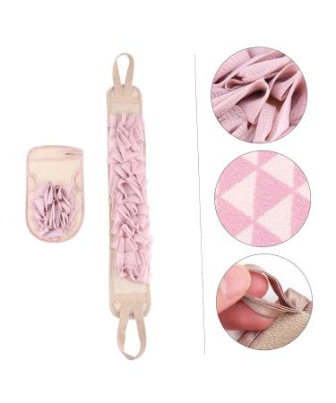 DOITOOL 4 Pcs Exfoliating Bath Towels Set - Shower Scrubber & Loofah Gloves for Body Care - Pink 80x9.5CM - Buy Online on GoSupps.com