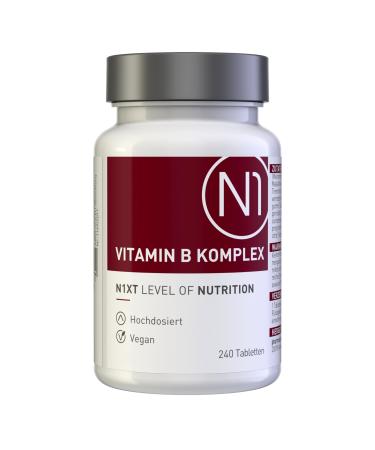 N1 Vitamin B Complex high -dose - 240 vegan tablets - only 1x daily - 8 month supply - all 8 B vitamins in one tablet - Best bioavailability 240 pieces (1 Pack) - Buy Online on GoSupps.com