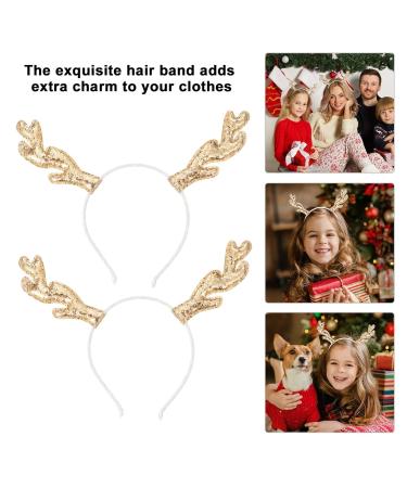 Frcolor 2-Piece Glitter Christmas Antler Hair Tie Set - Reindeer Anti-Strap Holiday Decor for New Year - Buy Online on GoSupps.com
