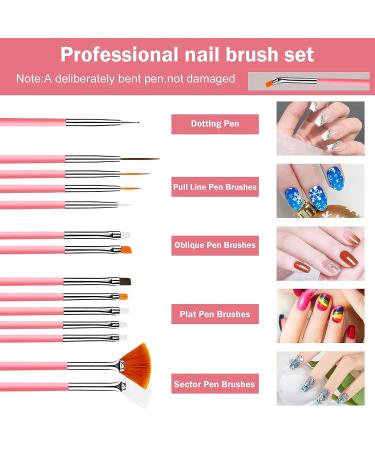 Hethyo Resin Nail Art Palette Kit with Brush Set & Dotting Tools - Pink & Golden Edge - Buy Online on GoSupps.com