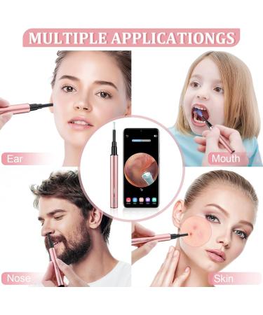 Ear Wax Removal Tool with Camera Ear Cleaning Tool Earwax Removal Kit Ear Cleaner with Camera Wireless HD Otoscope with 6 LED Lights Compatible with IOS & Android For Adults & Kids (Pink Gold) - Buy Online on GoSupps.com