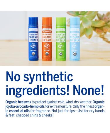 Dr. Bronner's Lemon & Lime Lip Balm - Organic Fair Trade All-Natural Lip Care for Dry Lips Hands Cuticles & Cracked Skin | 4g - Buy Online on GoSupps.com