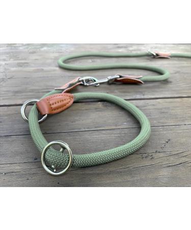 Leisegr n Adjustable Paracord Dog Collar | Nylon Devon Model | Hoary Green | Size L | Durable & Stylish for International Shipping - Buy Online on GoSupps.com