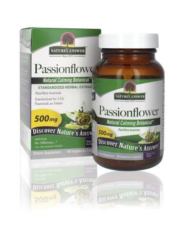 Nature's Answer Passion Flower| Dietary Supplement | Natural Calming Botanical | Non-GMO | Alcohol-Free, Gluten-Free, Vegetarian & Vegan 60 Capsules