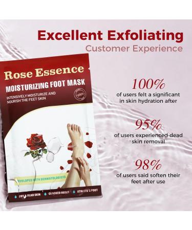 OUKEYA Foot Mask 3 Pairs: Nourish Foot Mask Dermatologically Tested Repairs Heels & Soften Dry Dead Skin for Cracked Feet(No Peeling) Rose - Buy Online on GoSupps.com