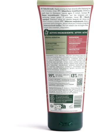 Herbatint Rebuild Mask Organic Repair Mask - 200ml | Nourishes Repairs and Protects Damaged or Stressed Hair | Exclusive Formula with Vegetable Keratin | 99% Natural Ingredients Vegan - Buy Online on GoSupps.com