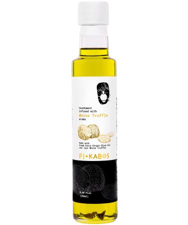 White Truffle Oil, made with Real White Truffle (Tuber Magnatum Pico) and Greek Extra Virgin Olive Oil, Gourmet Intense Earthy Flavor, PJ KABOS 8.45 Fl oz