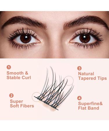 Buy Wispy Cluster Lashes - 144 Pcs 10mm Natural Individual Eyelash Extensions | D Curl DIY Super Thin Band - Buy Online on GoSupps.com