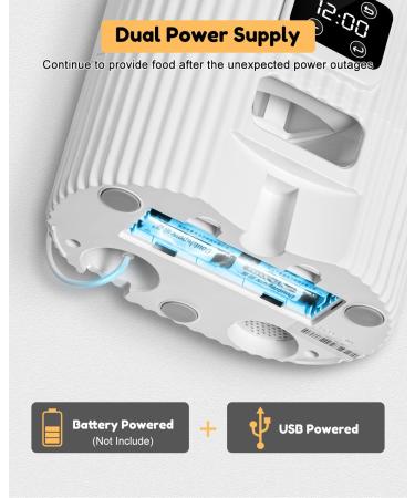 3.5L Automatic Cat Feeder with Dual Power Supply | Pet Dry Food Dispenser | Dog Feeder with Desiccant & Stainless Steel Bowl A1 - Buy Online on GoSupps.com
