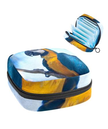 GIAPB Period Bag Sanitary Napkin Storage Bag Period Pouch Travel Makeup Bag Tropical Animal Parrot Bird Color3498