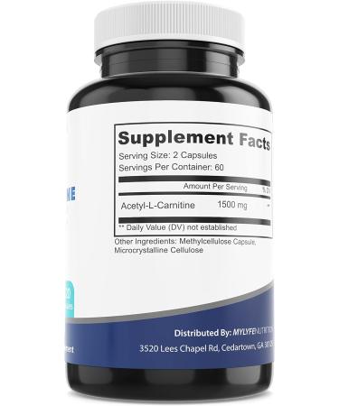 Lyfe Nutrition Acetyl L-Carnitine 1500mg Capsules - Energy Management Supplement for Men and Women - Non-GMO, Gluten-Free - Metabolism Support - 120 Veggie Capsules - Buy Online on GoSupps.com