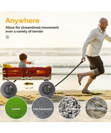 Bonnlo Beach Wheels 9 Replacement Balloon Sand Tires - 2 Pack for Kayak Dolly, Canoe Trolley, Beach Cart, Wagon, Garden Cart, Fishing Cart - 0.86 Diameter Axle Wheels - Buy Online on GoSupps.com