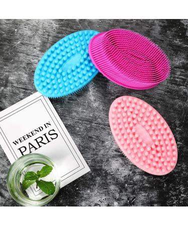 Set of 3 Silicone Body Scrubber Loofahs - Gentle Exfoliating Shower Brushes for Sensitive Skin - Buy Online on GoSupps.com