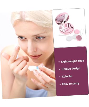 Solustrie Starry Sky Glasses Case & Travel Contact Lens Container Stylish Pink PP Storage Box with Cleaning Kit - Buy Online on GoSupps.com