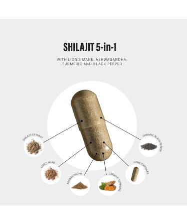 Shilajit Capsules 16 000mg - 60% Fulvic Acid (from 400mg 40:1 Extract Ratio) - Added Ashwagandha Turmeric Lions Mane and Black Pepper - High Strength Himilayan Shalajit Resin - 120 Capsules - Buy Online on GoSupps.com