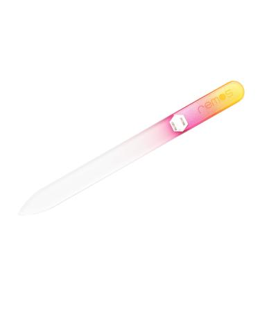 REMOS Nail File Made of Real Tempered Glass - Double-Sided Orange-red