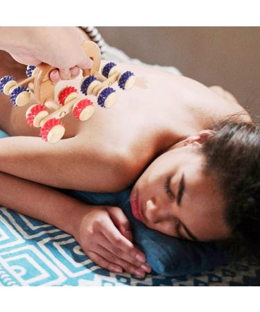 EXCEART Wooden Massage Roller with Handle Handheld Trigger Point Massager for Muscle Relaxation (Random Color) - International Shipping Available - Buy Online on GoSupps.com