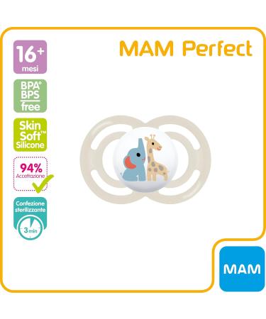MAM Perfect Silicone Pacifier with Box | 16+ Months | Neutral Color | International Shipping - Buy Online on GoSupps.com