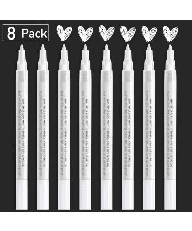White Paint Pen Acrylic Marker 8 Pack - 0.7mm Extra Fine Point for Art & Crafts | Ideal for Metal, Wood, Paper, Plastic, Ceramic | Great for Artists & Students - Buy Online on GoSupps.com