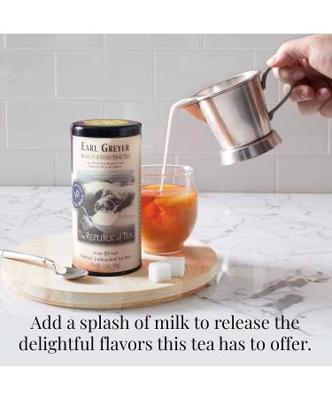 The Republic of Tea British Earl Greyer Tea 2.8 oz Tin - Gourmet Caffeinated Earl Greyer Tea | 50 Tea Bags - Buy Online on GoSupps.com