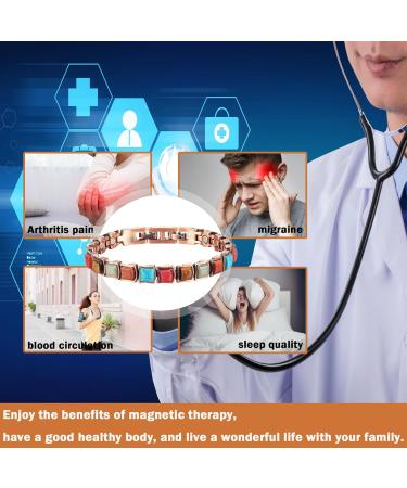 YINOX Magnetic Therapy Copper Bracelet for Women | Turquoise Colorful Pure Copper Magnetic Bracelet - Buy Online on GoSupps.com