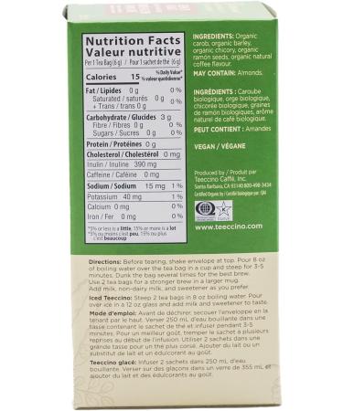 Teeccino Herbal Tea French Roast Rich & Roasted Herbal Tea That s Caffeine Free & Prebiotic for Natural Energy Coffee Alternative 25 Tea Bags - Buy Online on GoSupps.com