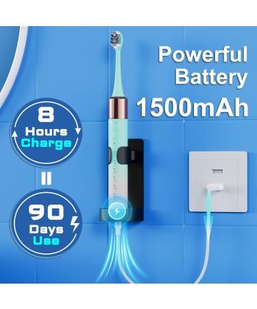 Portable Electric Soft Toothbrush with Travel Case | 90-Day Battery Life 10 Brush Heads 15 Modes - Perfect Gift for Adults & Kids - Buy Online on GoSupps.com