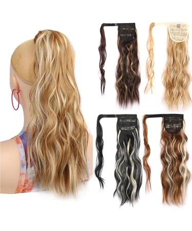 Ponytail Extension Body Wave Ponytail Hair Extension Heat Resistant Synthetic Wrap Around Ponytail Extension Clip In Wave Curly Ponytail Hairpiece for Women Ponytail Hairpiece for Women (Color : 1B - Buy Online on GoSupps.com