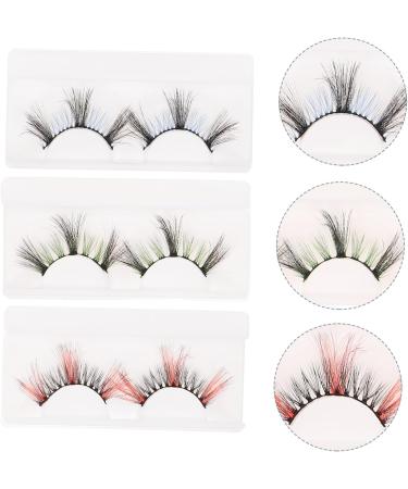 Beaupretty 3 Pairs false eyelashes false lashes cosplay fake eyelashes colored eyelashes makeup fake eyelashes colored fake eyelashes colored lashes fake lashes set make up fiber - Buy Online on GoSupps.com