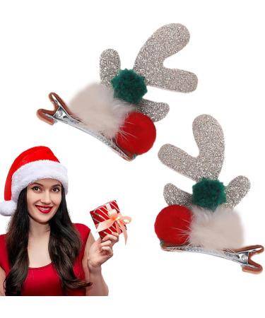 Christmas Reindeer Hair Clips | Santa Claus Reindeer Ears Barrettes - Christmas Girls Hair Clips Deer Horn Barrettes for Family Friends - Buy Online on GoSupps.com