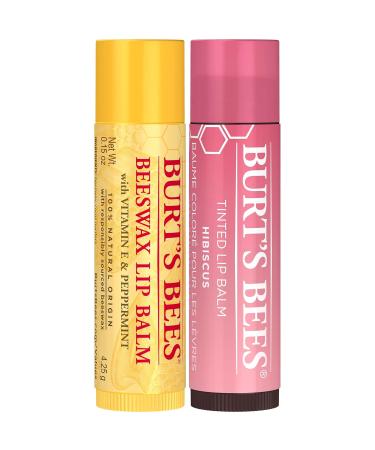 Burt's Bees Lip Care Multipack - Beeswax & Tinted Hibiscus Lip Balm Value Pack (2 x 4.25g) - Shop Internationally - Buy Online on GoSupps.com