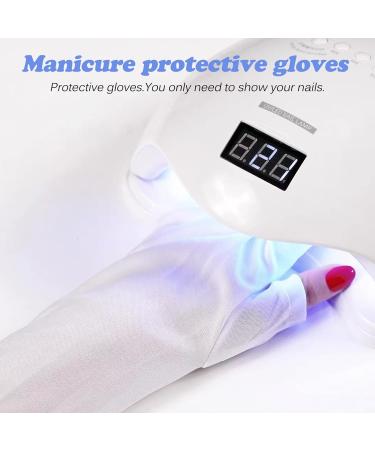 XPOOP 2 Pairs Nail Gloves Uv Protection Gel Manicures Glove UV Shield Protection Fingerless Gloves Protection Gloves for Manicures for UV Light Lamp Manicure Dryer - Buy Online on GoSupps.com